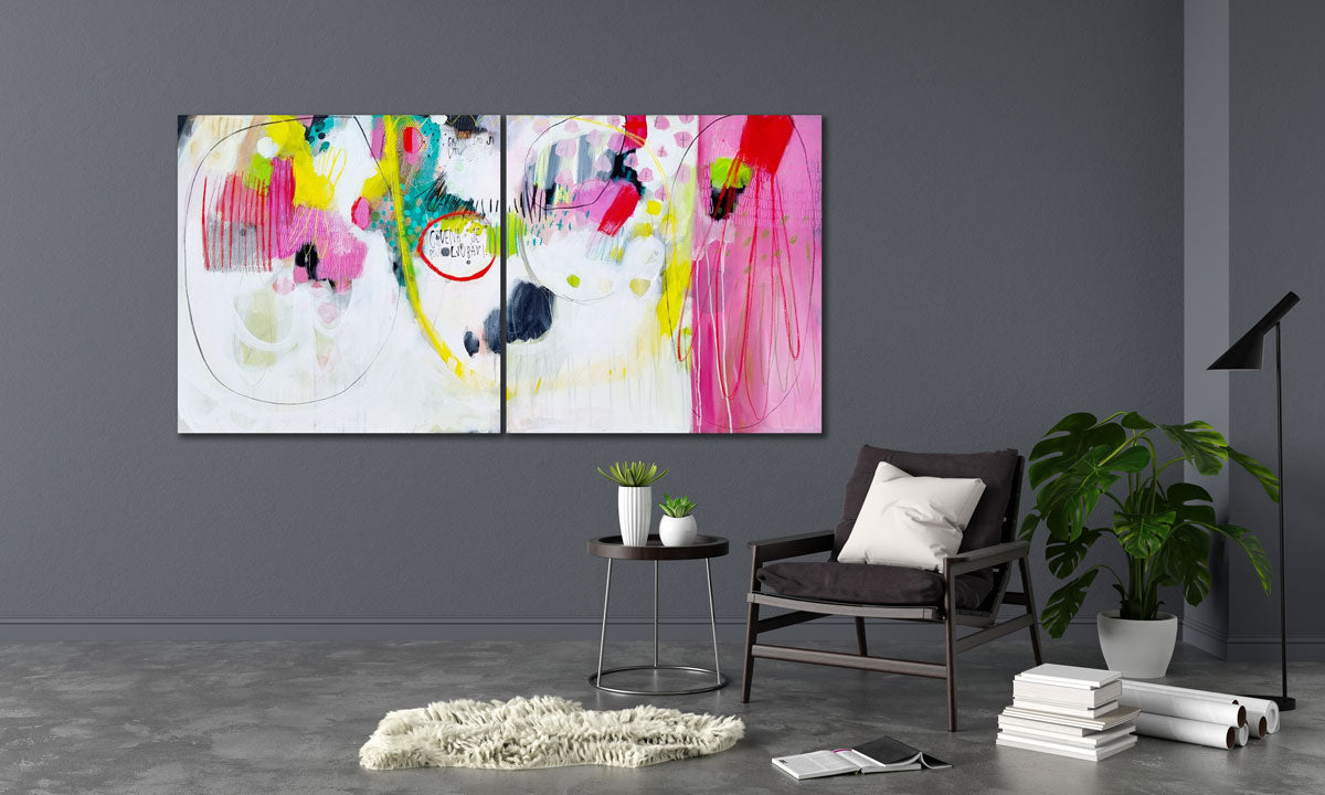 Red is the color of love... ...(diptych) 70x140