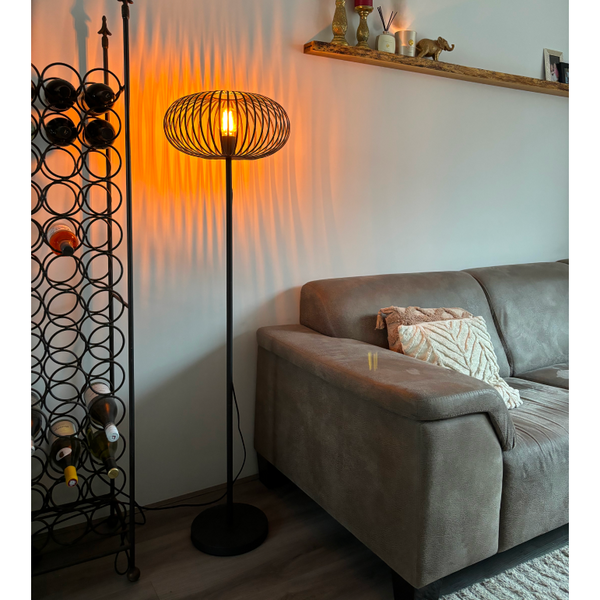 Chericoni Curvato Floor Lamp – 1 light – Ø40 cm – E27 – Height 59 or 143 cm – Black