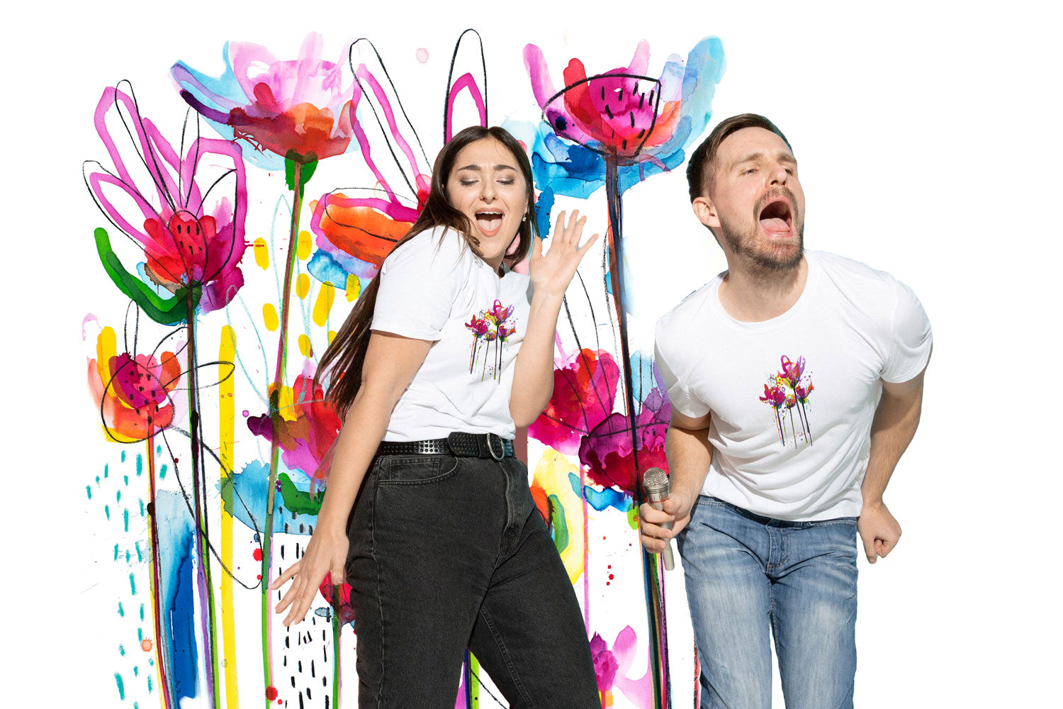 T-SHIRT short sleeve shirt - male/female Flower