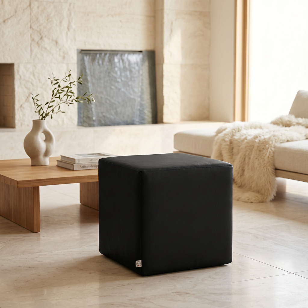 DADO ECO 42, Eco-Leather Pouf Zip 42x42 h42