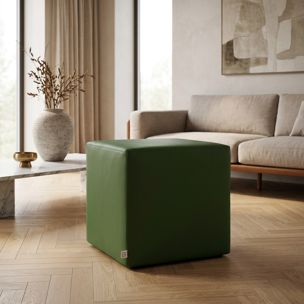 DADO ECO 42, Eco-Leather Pouf Zip 42x42 h42