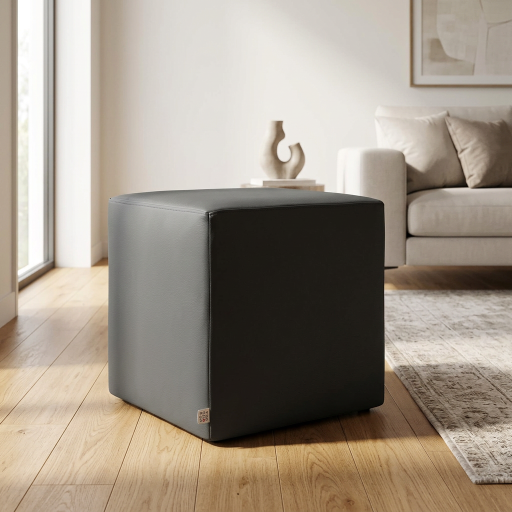 DADO ECO 42, Eco-Leather Pouf Zip 42x42 h42