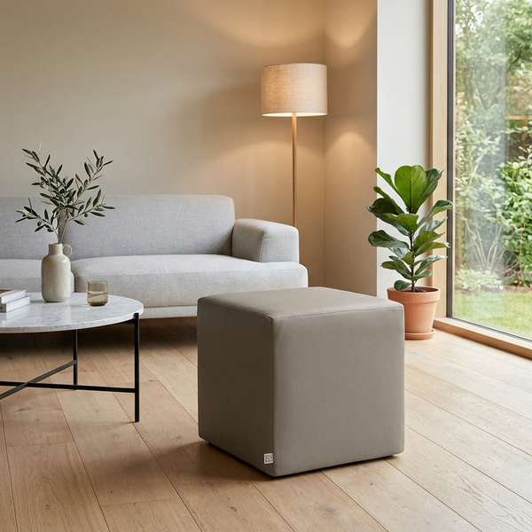 DADO ECO 35, Eco-Leather Pouf with Zipper 35x35 h35