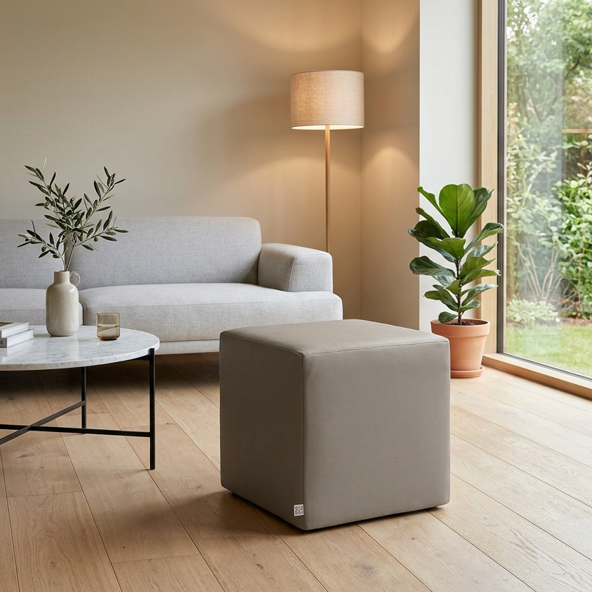 DADO ECO 42, Eco-Leather Pouf Zip 42x42 h42