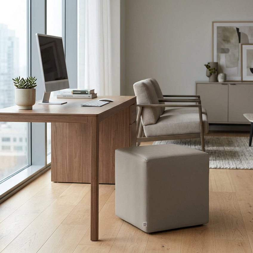 DADO ECO 42, Eco-Leather Pouf Zip 42x42 h42