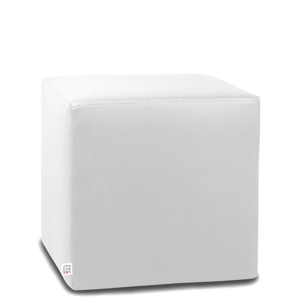 DADO ECO 35, Pouf in Ecopelle Sfoderabile Bianco Arketicom