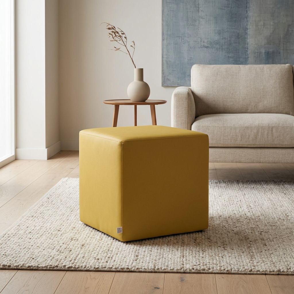 DADO ECO 42, Eco-Leather Pouf Zip 42x42 h42