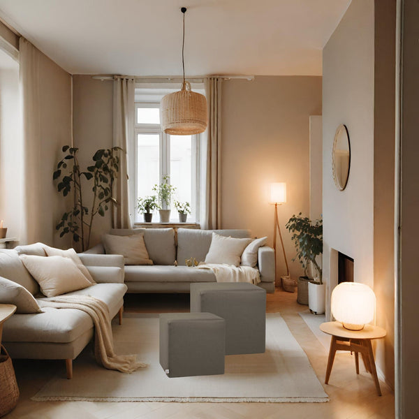 DADO ECO 35, Pouf in Ecopelle con cerniera 35x35 h35, ,  Arketicom