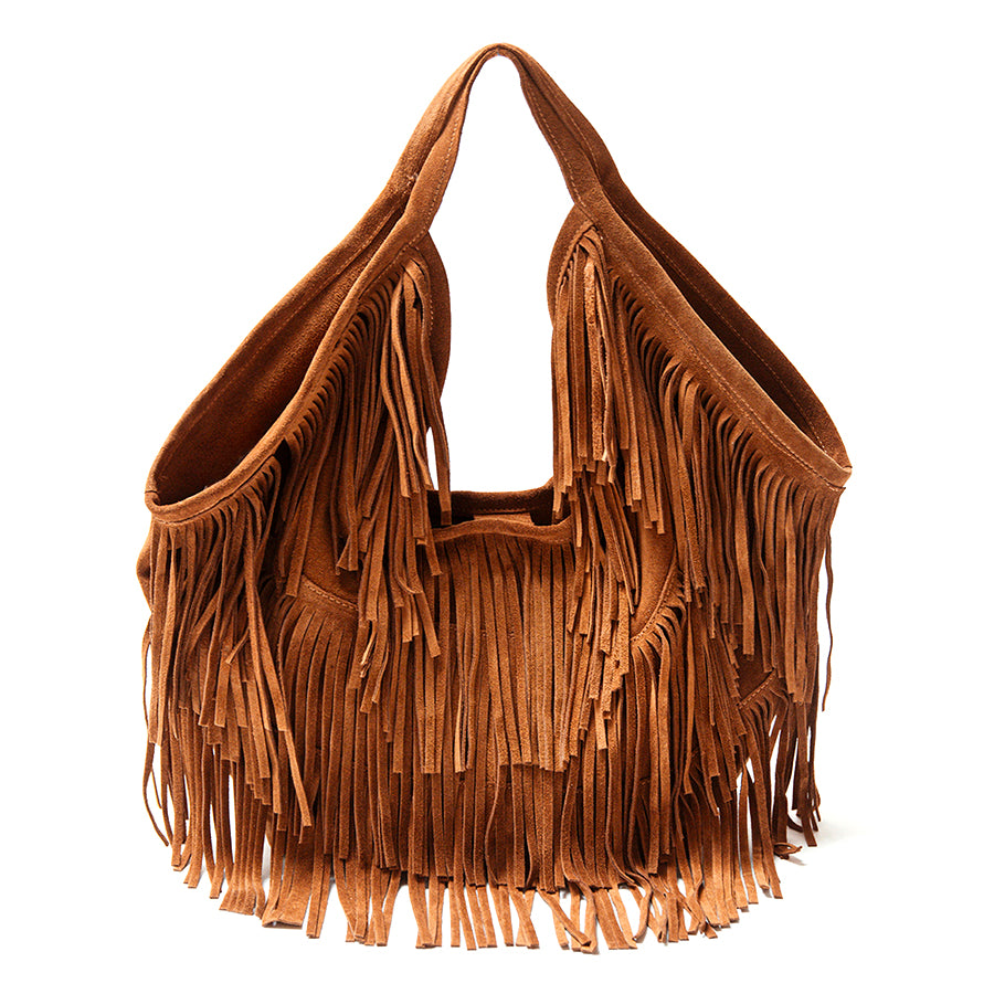 DAKOTA - Maxi Suede Bag with Leather Fringes