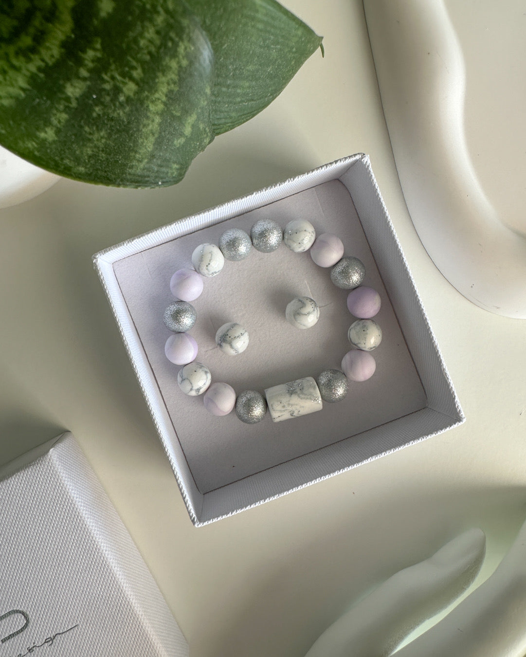 Bracelet, earrings | BULB LIMITED | lilac, silver
