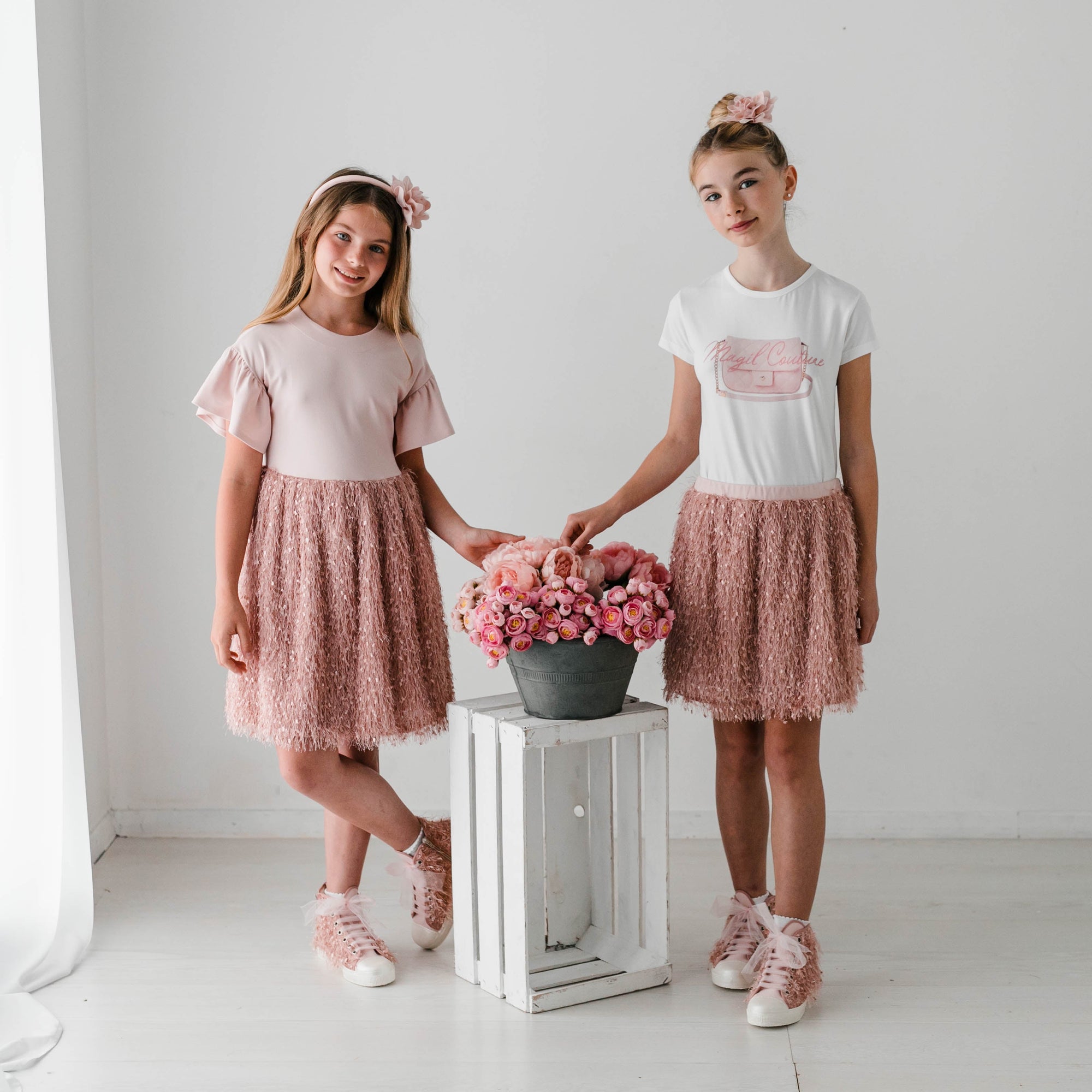 COMBINED DRESS WITH FRILLS