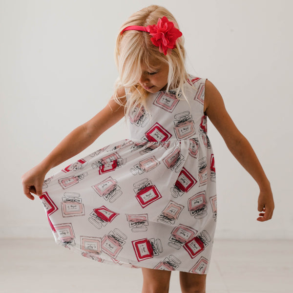 COTTON PRINTED DRESS WITH BOW ON THE BACK