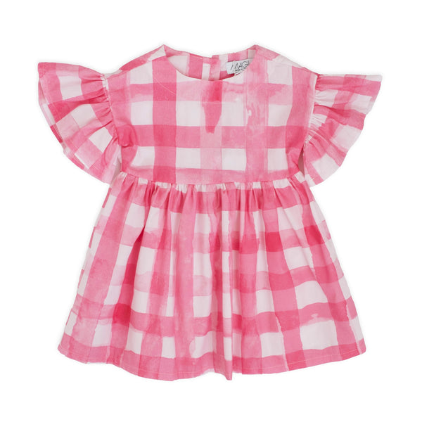 FLARED SLEEVE PATTERN DRESS