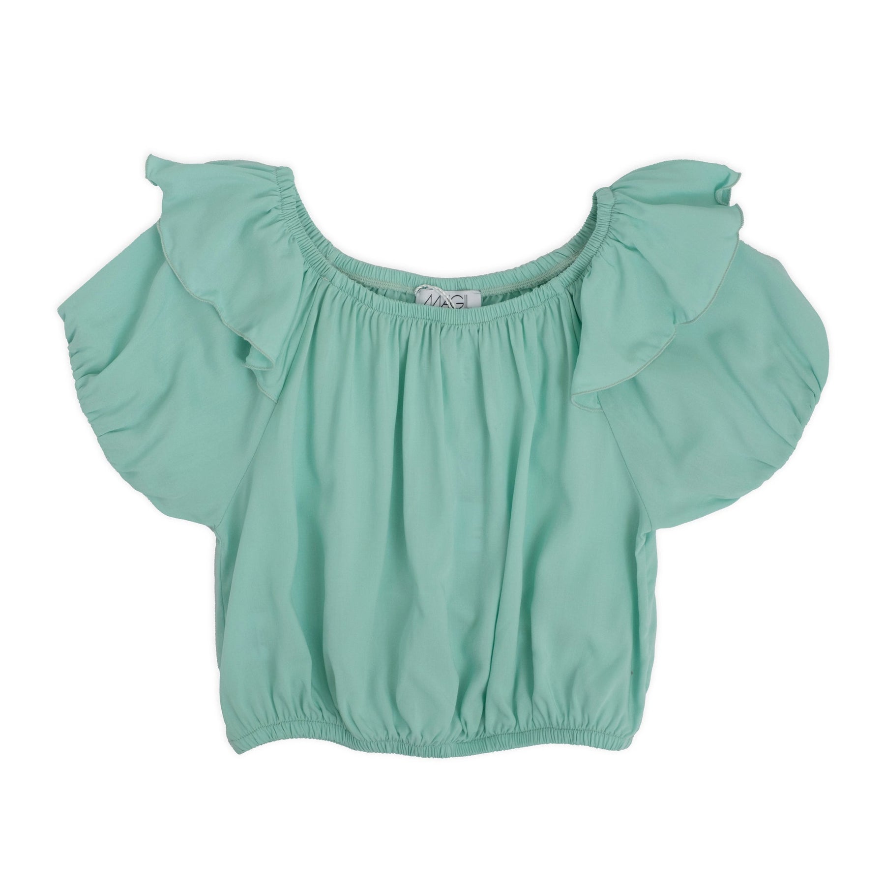 RUFFLED VISCOSE TOP WITH RUFFLE