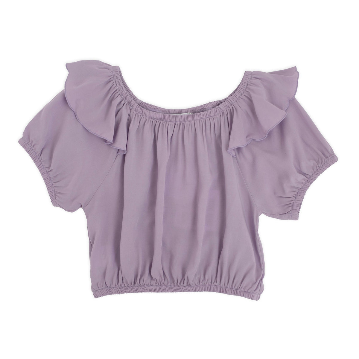 RUFFLED VISCOSE TOP WITH RUFFLE