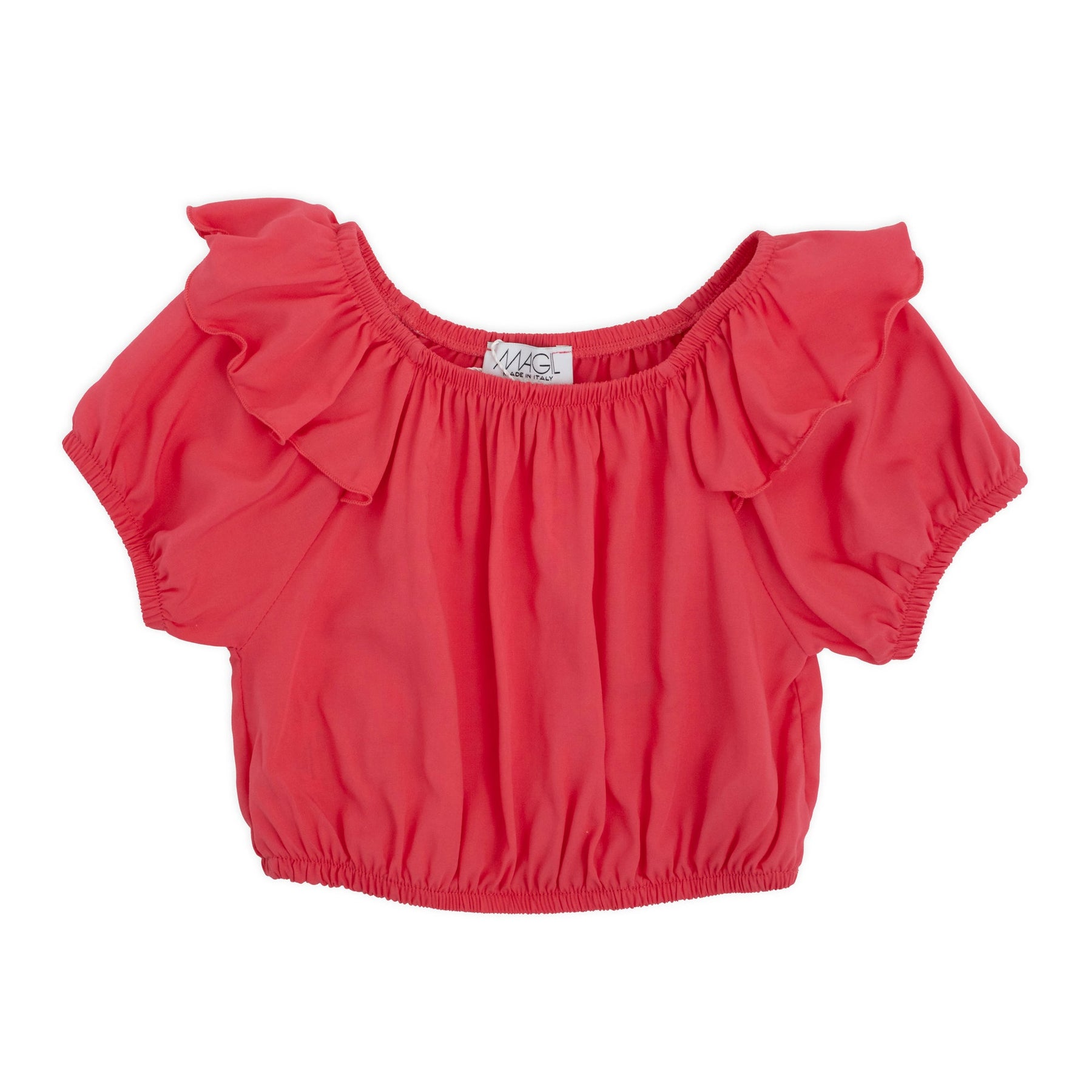RUFFLED VISCOSE TOP WITH RUFFLE