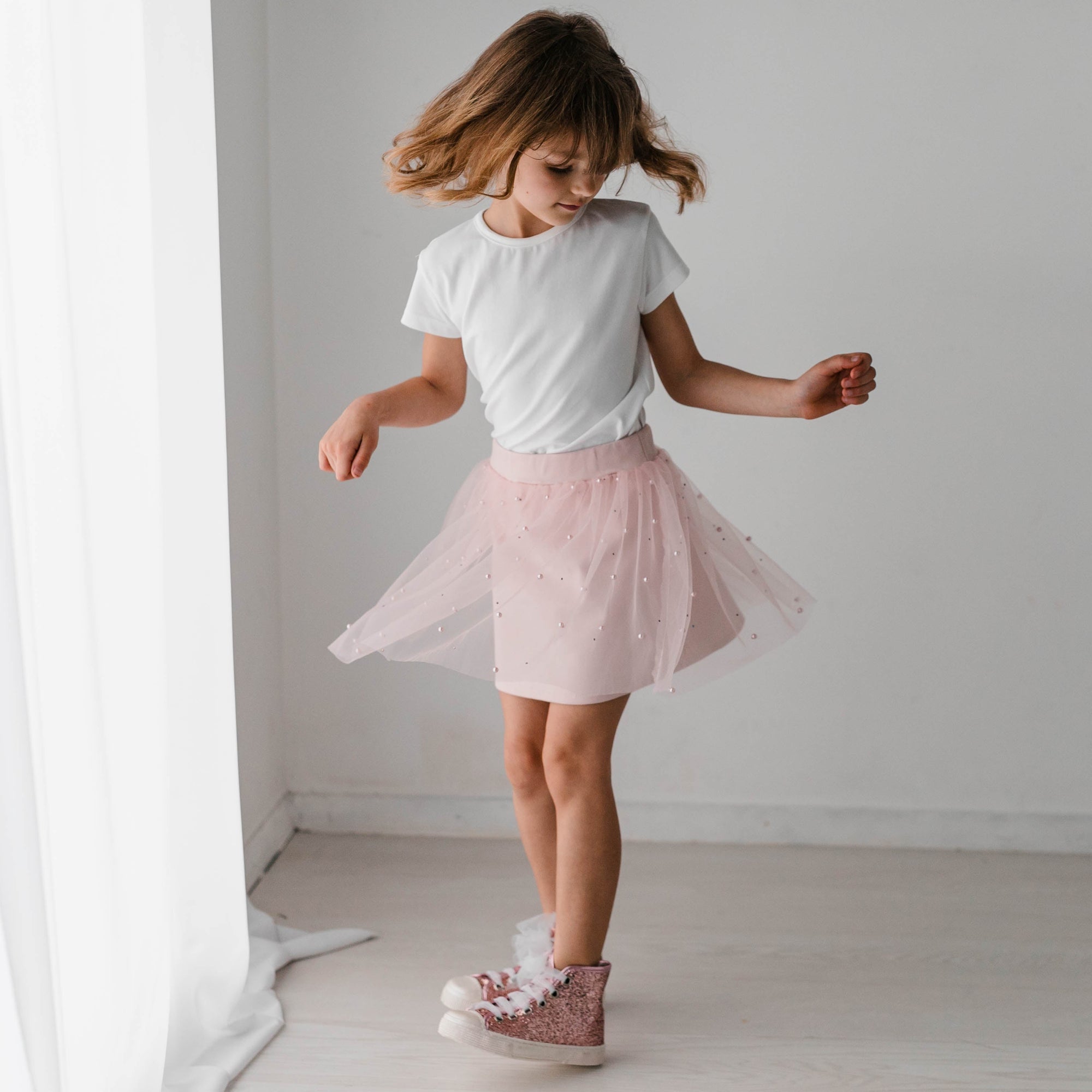 TULLE SKIRT WITH BEADS