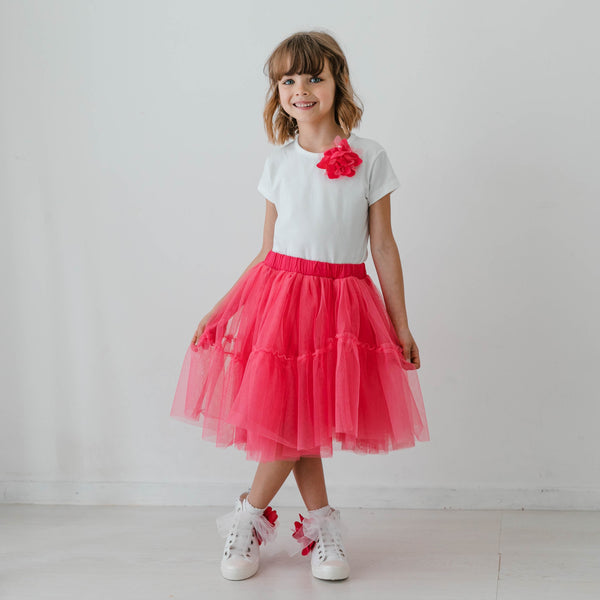 DOUBLE LAYER TULLE SKIRT