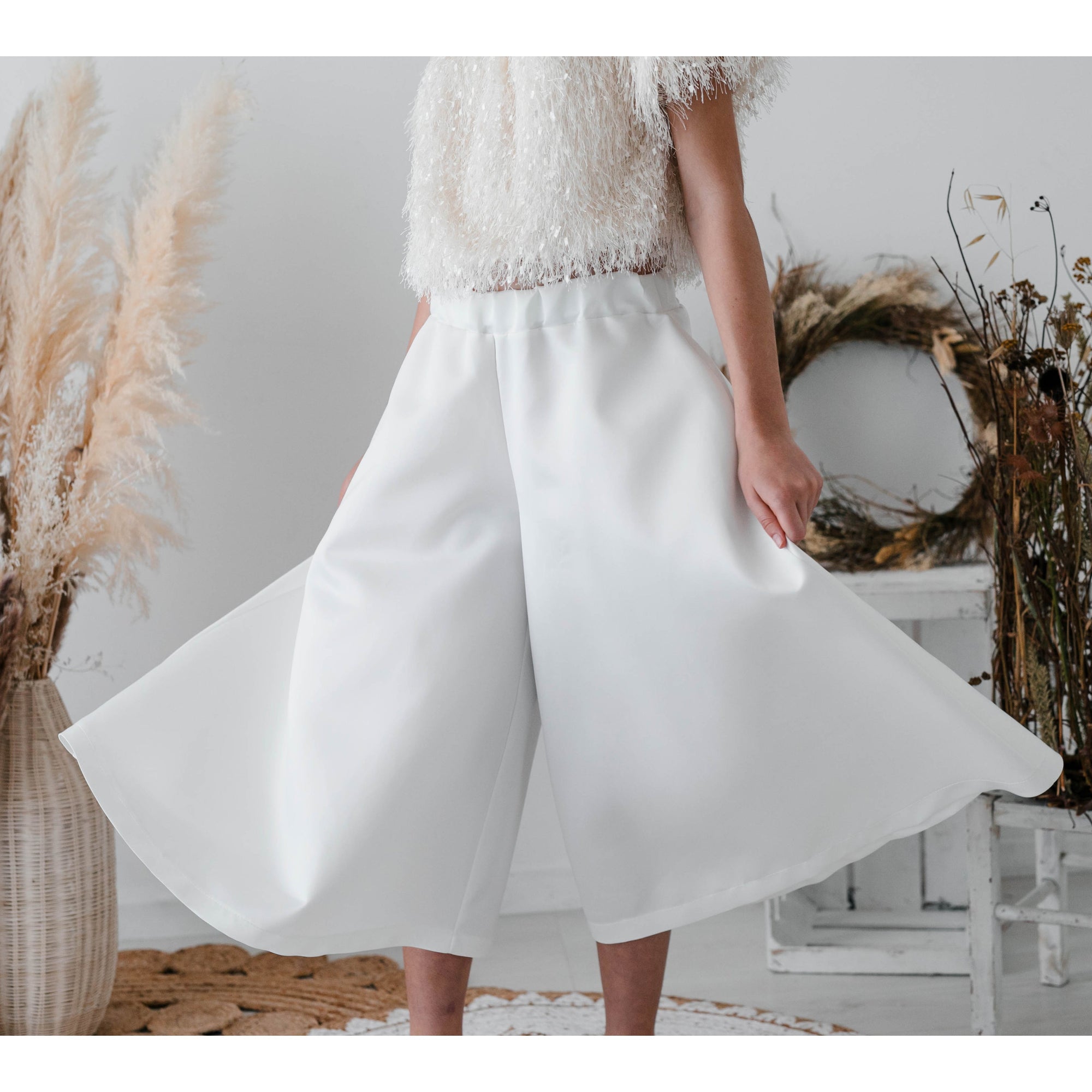 WIDE SATIN PANTS