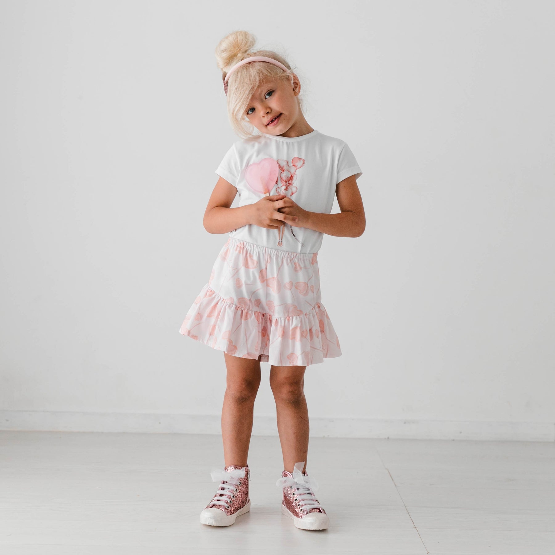 PRINTED CULOTTE WITH RUFFLE