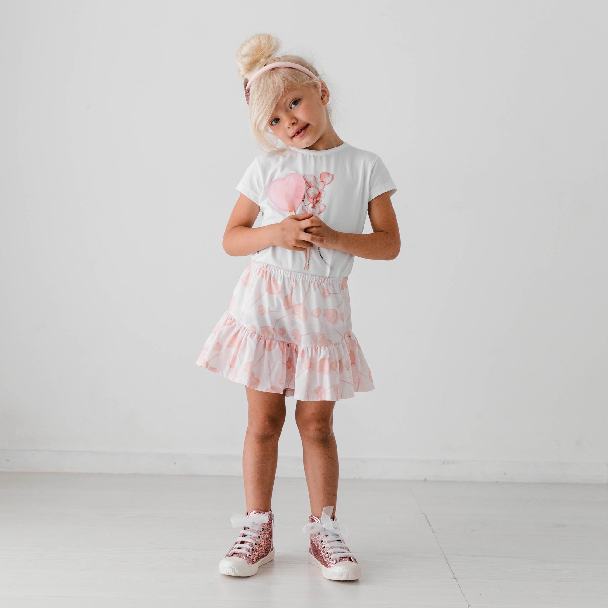 PRINTED CULOTTE WITH RUFFLE