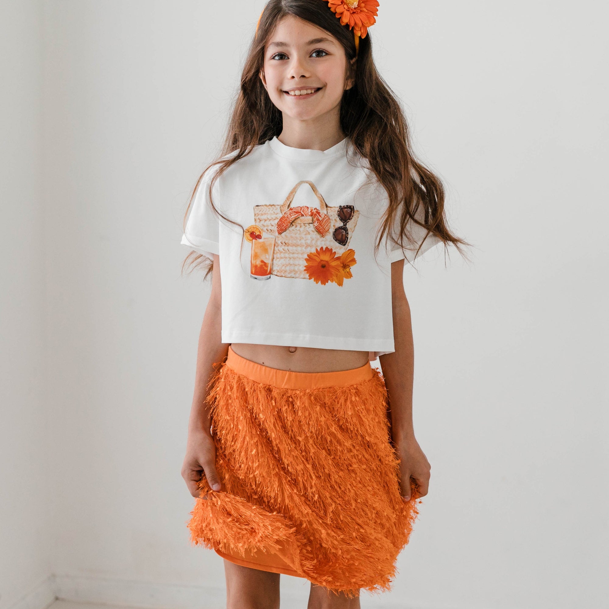 CROPPED BEACH T-SHIRT SET