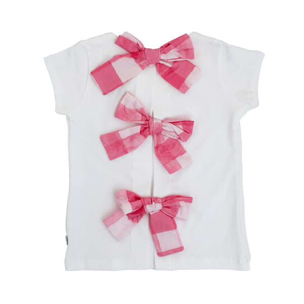T-SHIRT CON FIOCCHI SUL RETRO