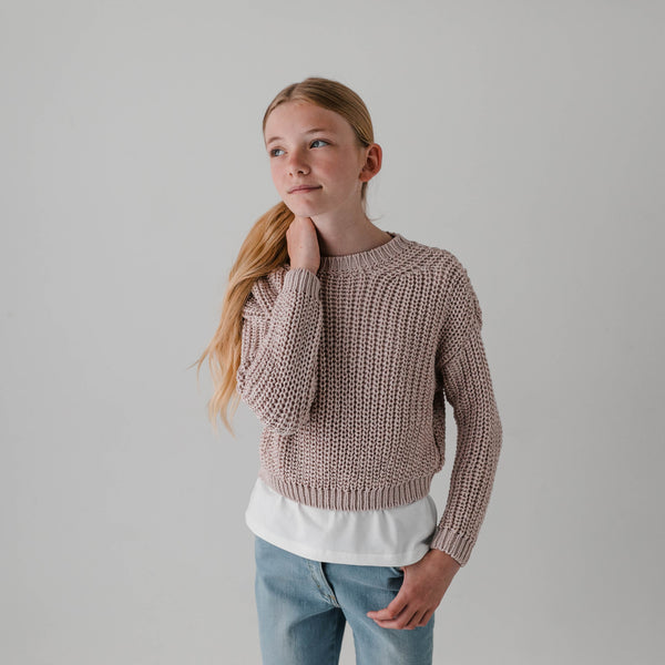 KNIT PULLOVER WITH LOOSE STITCHES