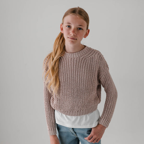 KNIT PULLOVER WITH LOOSE STITCHES