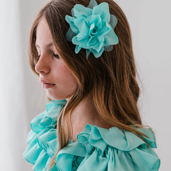 CLIP WITH FLOWER IN VISCOSE