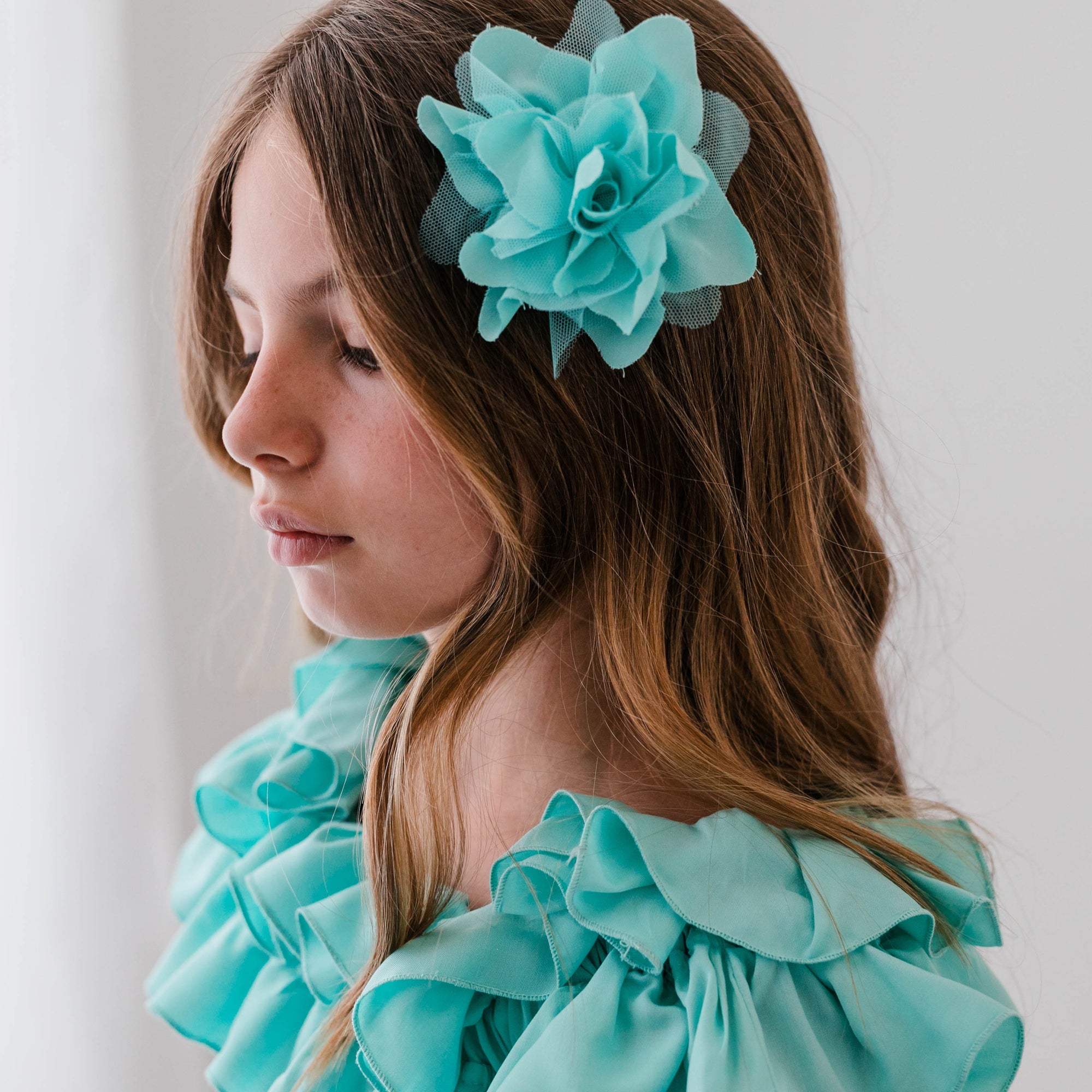 CLIP WITH FLOWER IN VISCOSE