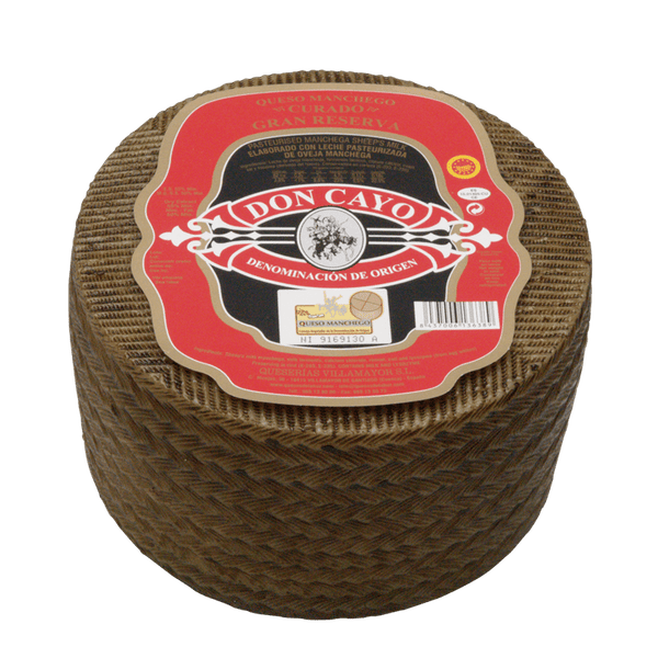 Assortment of 2 Cheeses World Cheese Awards: Don Cayo Curado Grande (3Kg) Manchego D.O.P. + De la Huz de Oveja-Cabra Curado en Manteca Grande (3Kg)