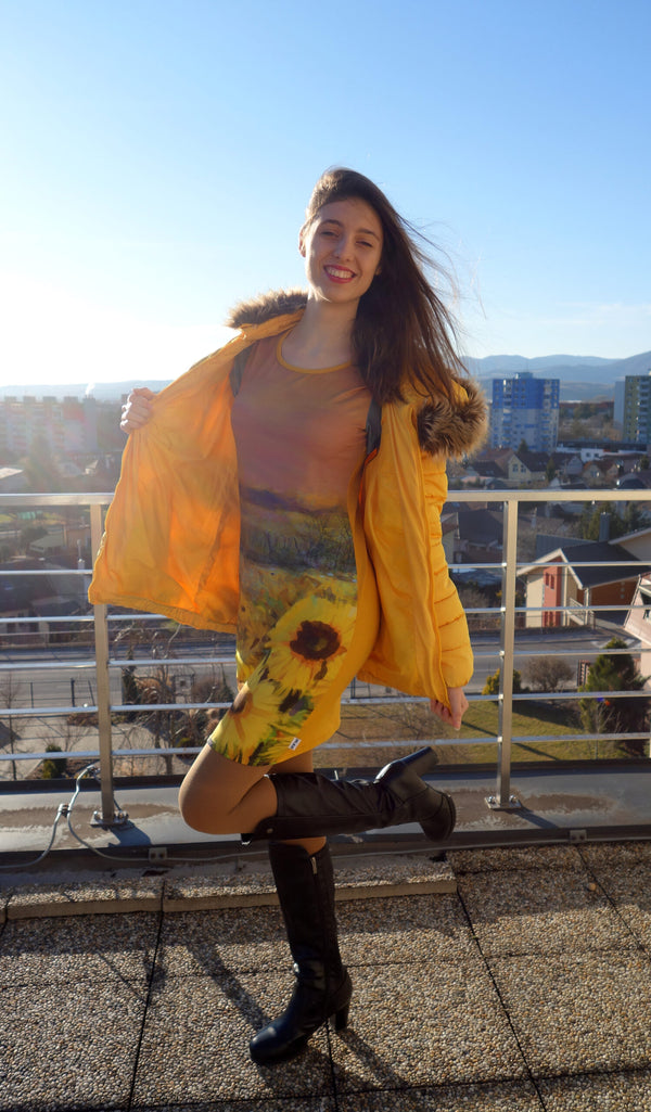 darker cotton sunflower dress