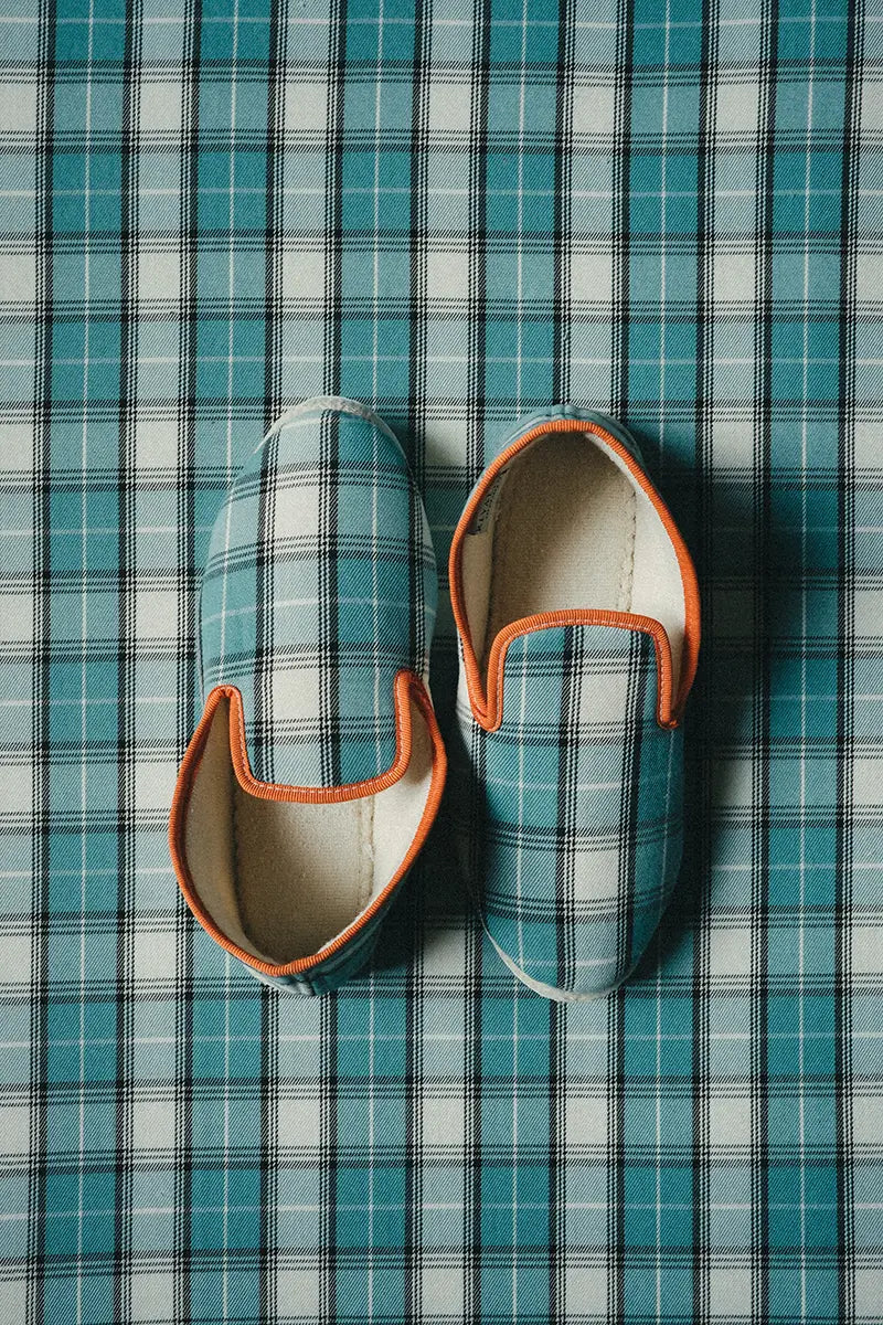 Chausson été tartan bleu Grégor