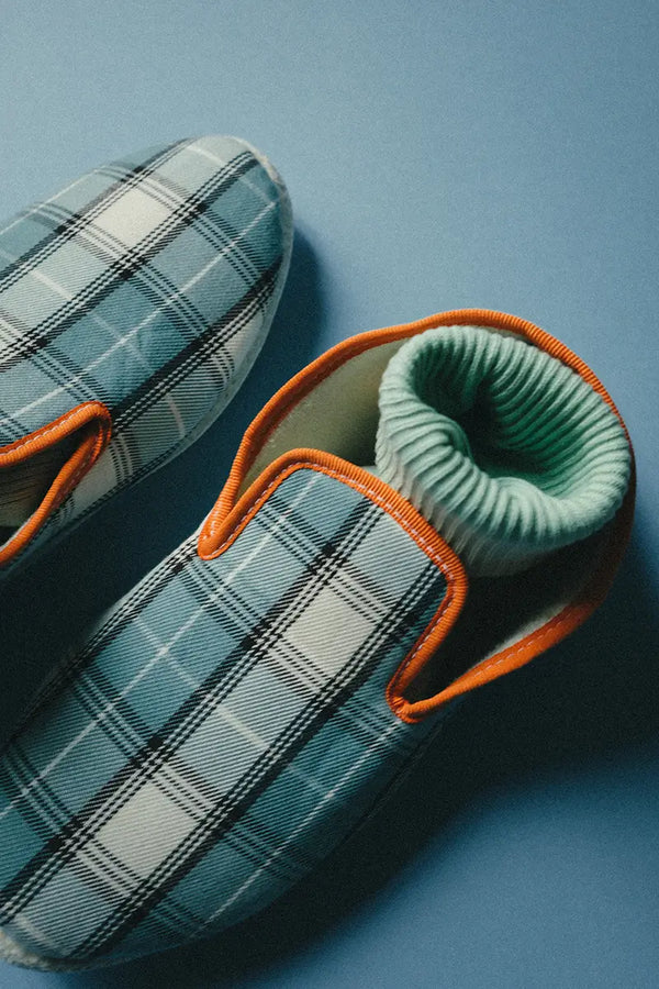 Chausson été tartan bleu Grégor