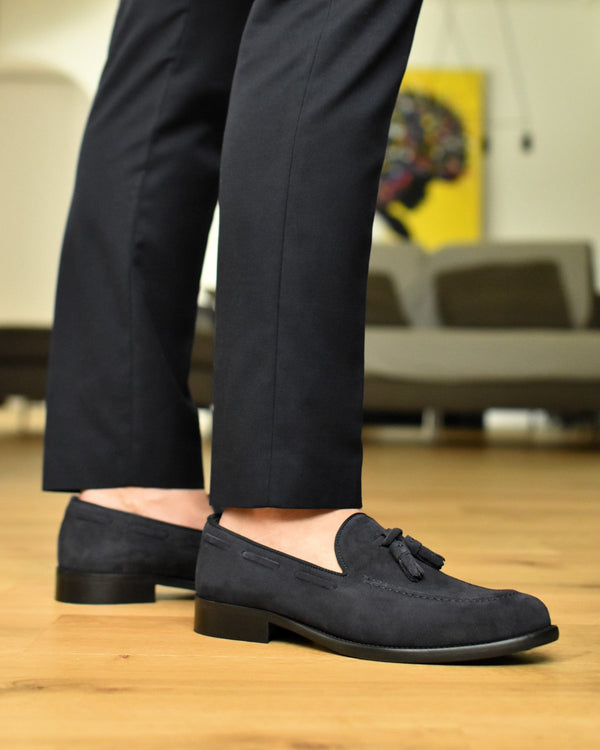 SAVELLETRI - Marineblauwe Suède