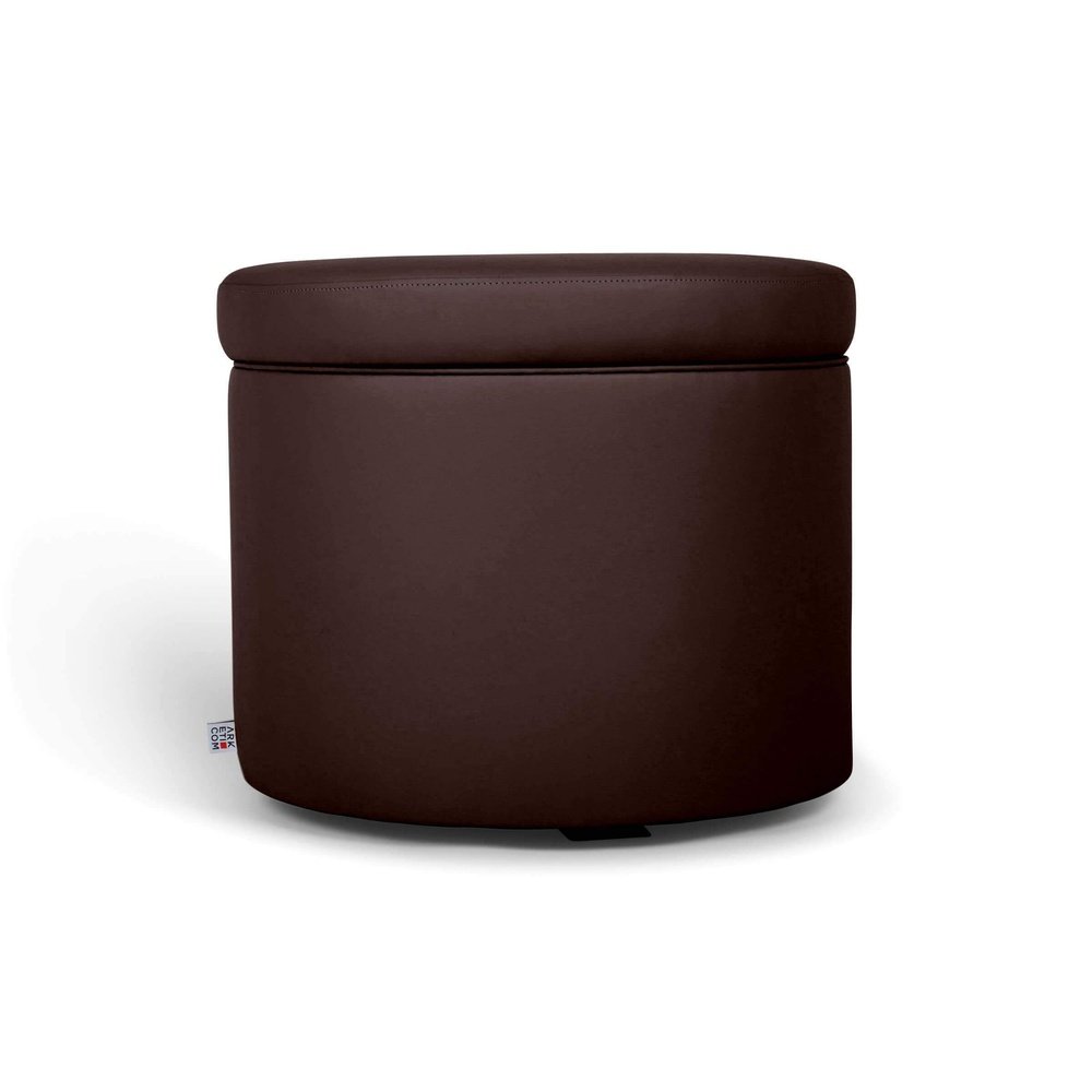 PANDORA 42 ROUND ECO | Pouf Contenitore Rotondo in Ecopelle (4387246342202)