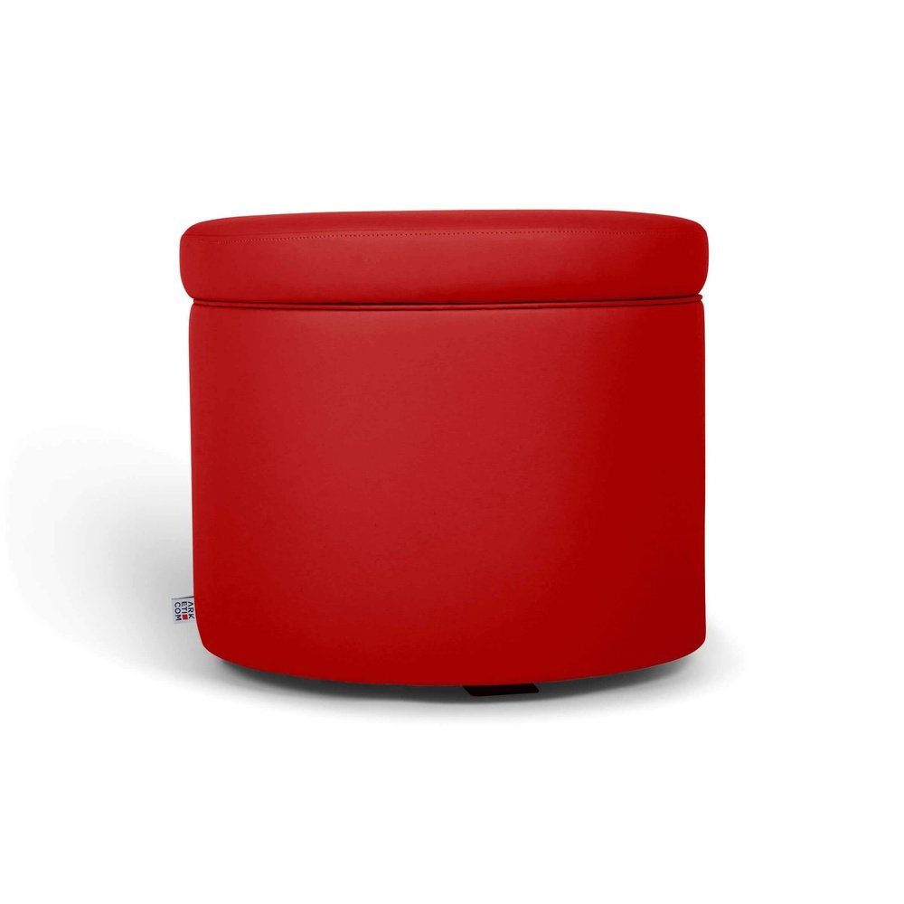 PANDORA 50 ROUND ECO | Pouf Contenitore Rotondo in Ecopelle (4312633180218)