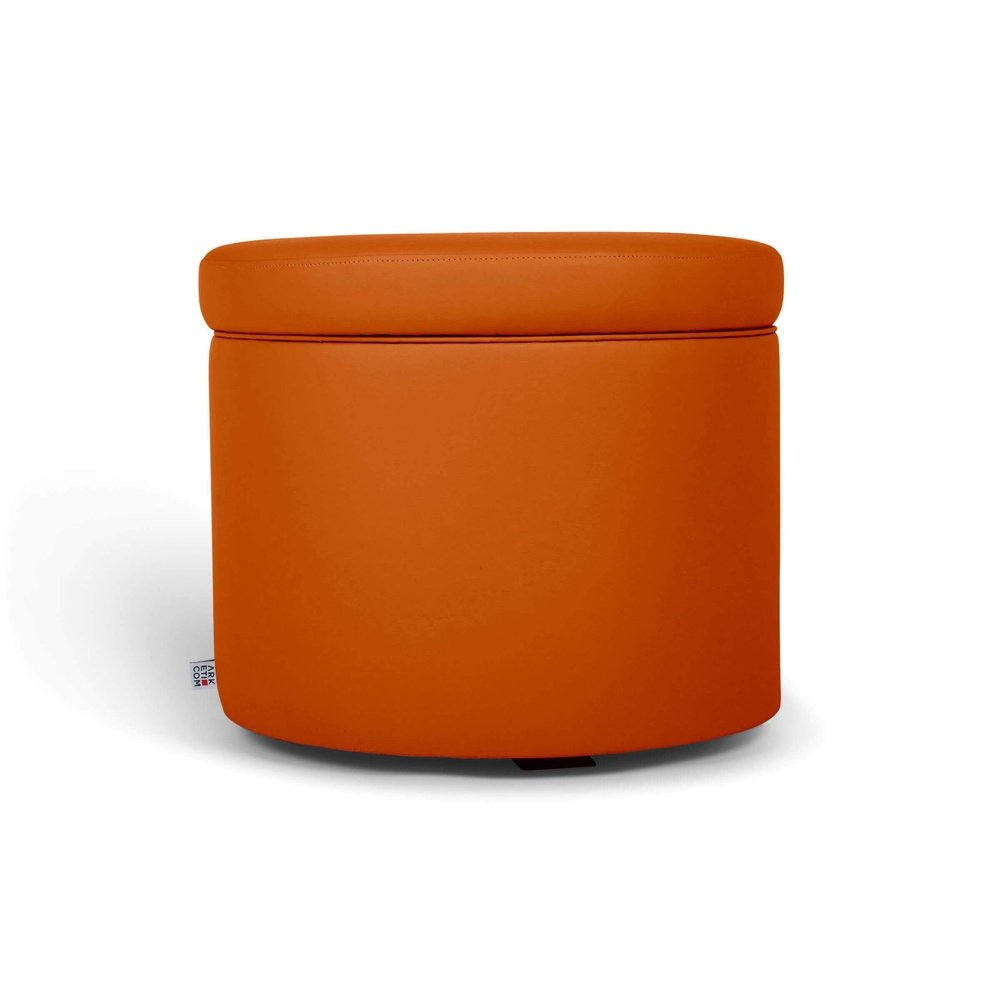PANDORA 50 ROUND ECO | Pouf Contenitore Rotondo in Ecopelle (4312633180218)