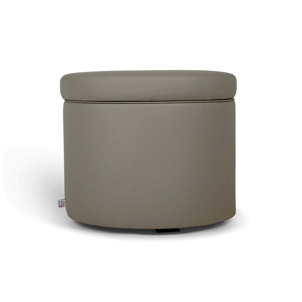 PANDORA 42 ROUND ECO | Pouf Contenitore Rotondo in Ecopelle (4387246342202)