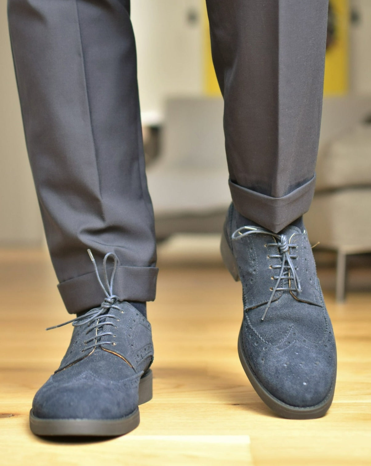 SPOLETO - Marineblauwe Suède