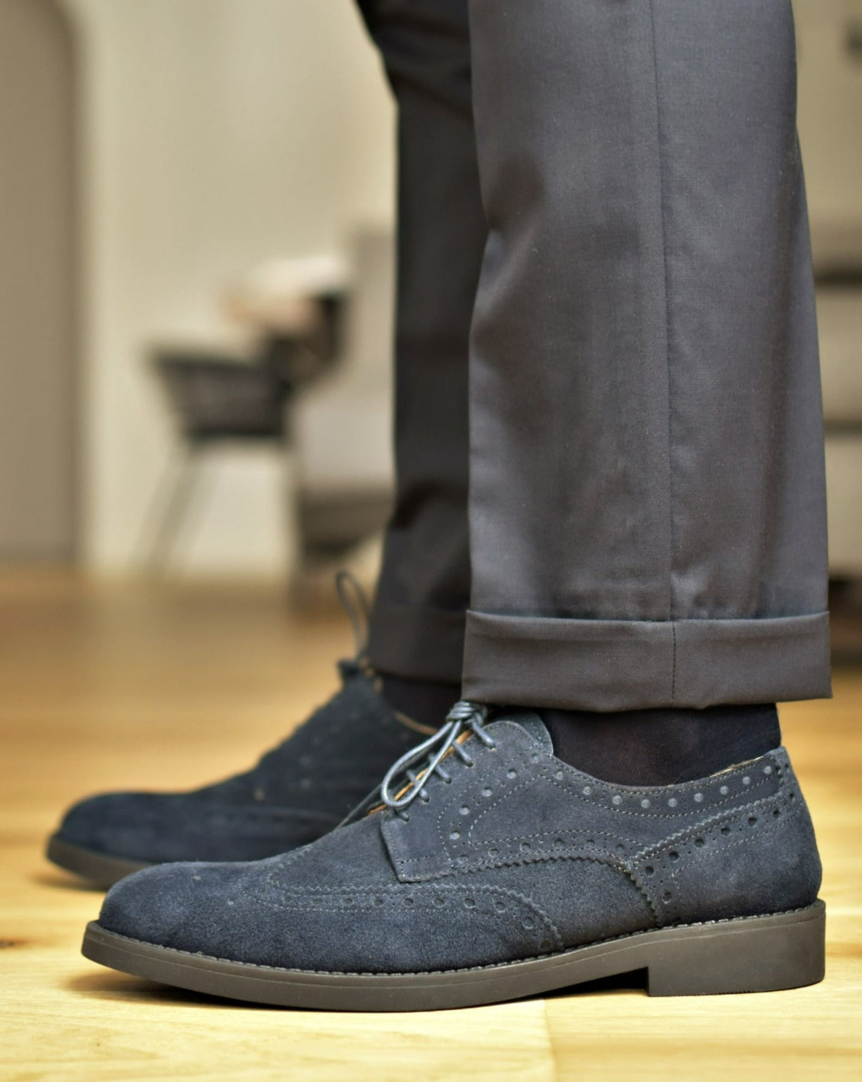 SPOLETO - Marineblauwe Suède