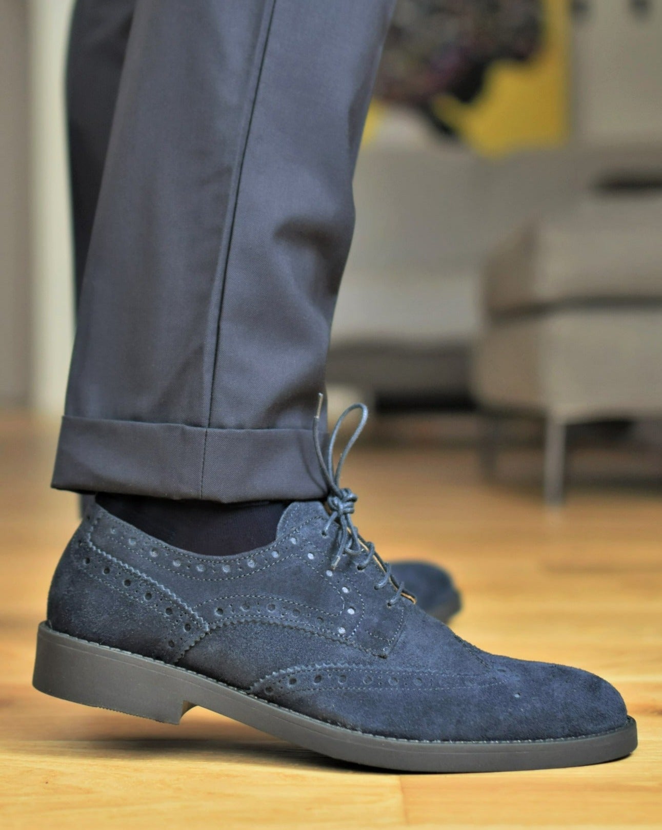 SPOLETO - Marineblauwe Suède