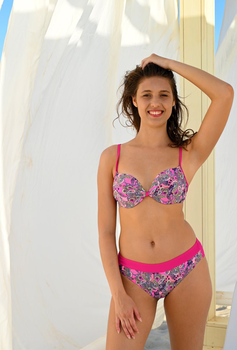 Two-piece Cashmere Swimsuit Bright Pink IKAB 206