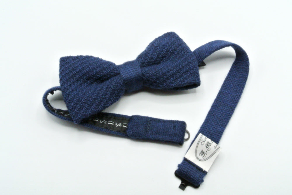 Papillon pura lana blu notte