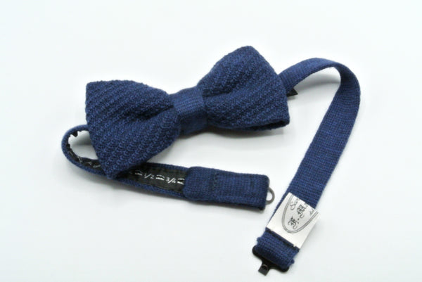 Midnight Blue Pure Wool Bow Tie