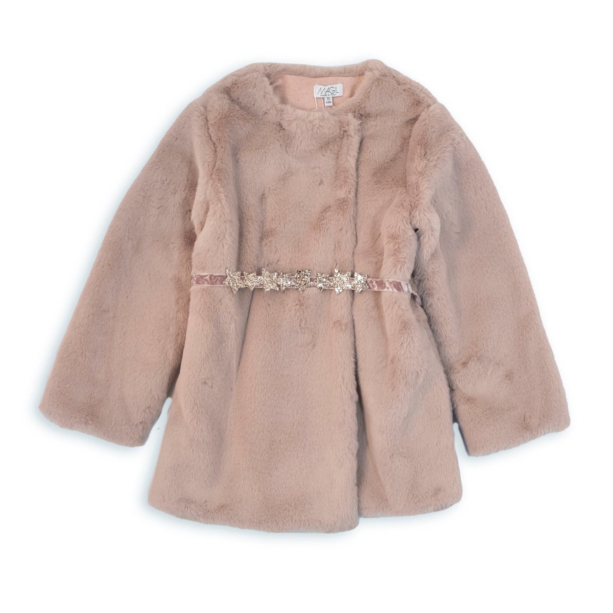 FAUX FUR COAT WITH BELT