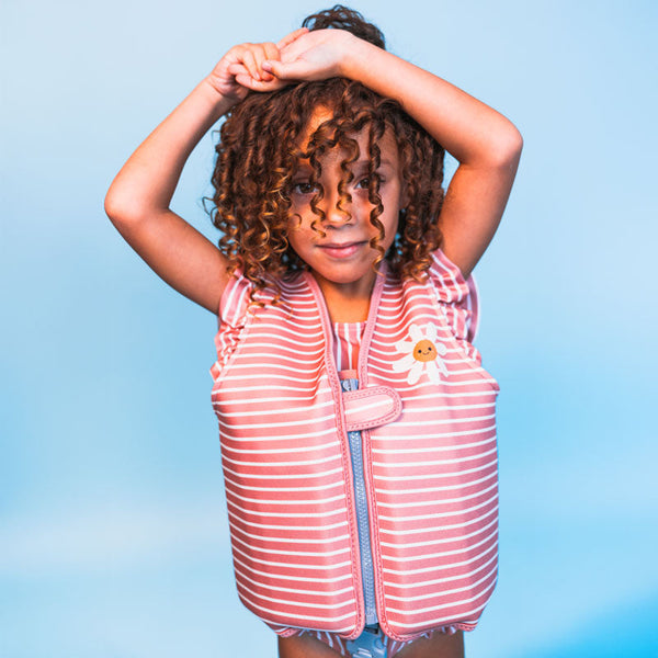 Zwemvest-Daisy-Flower-Rood/Wit-Gestreept-swim-essentials-1