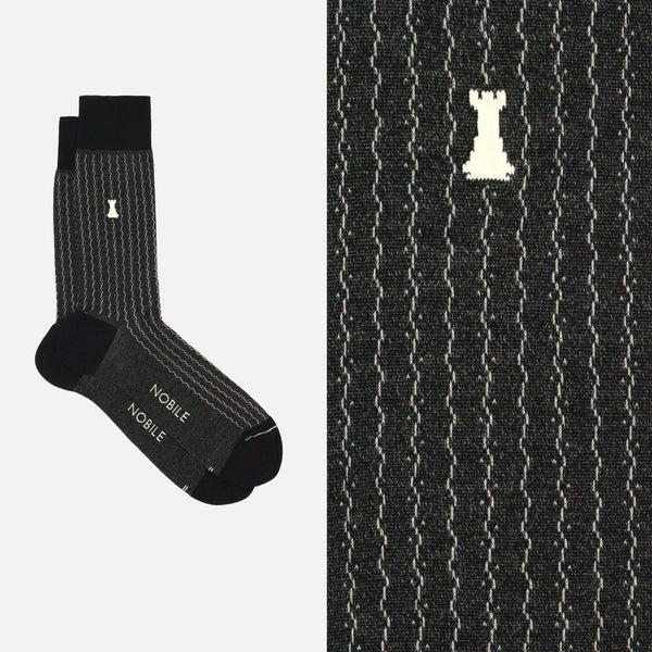 Box of 6 Pairs of Short Men's Socks in Filoscozia® - Tie Design