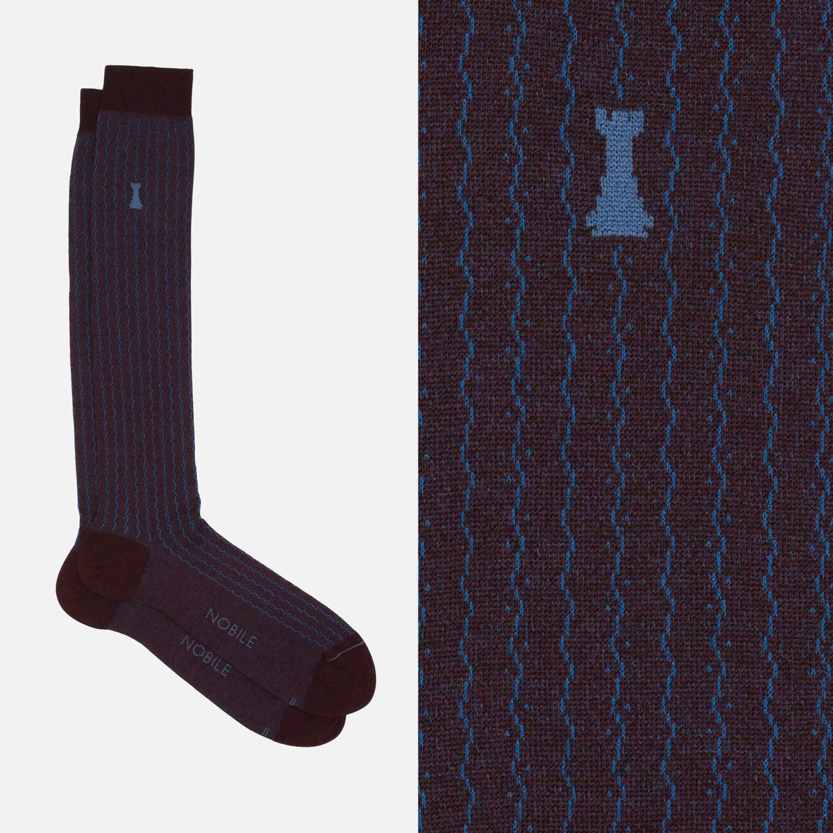 Dalì - Chaussettes longues pour hommes avec côtes artistiques en Filoscozia®